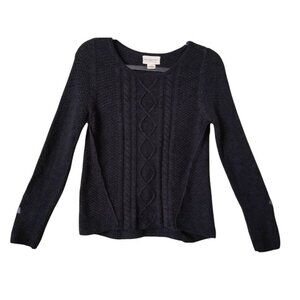 Ralph Lauren Denim & Supply Womens Black Cable Knitted 100% Cotton Sweater Top S